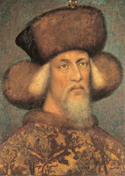 Антонио де Пукио-Писанело (?), **Жигмунд Луксембуршки**, краљ Угарске (1387-1437) и Чешке (1419-1437) и цар Светог римског царства (1433-1437), портрет настао највероватније 1433. године.